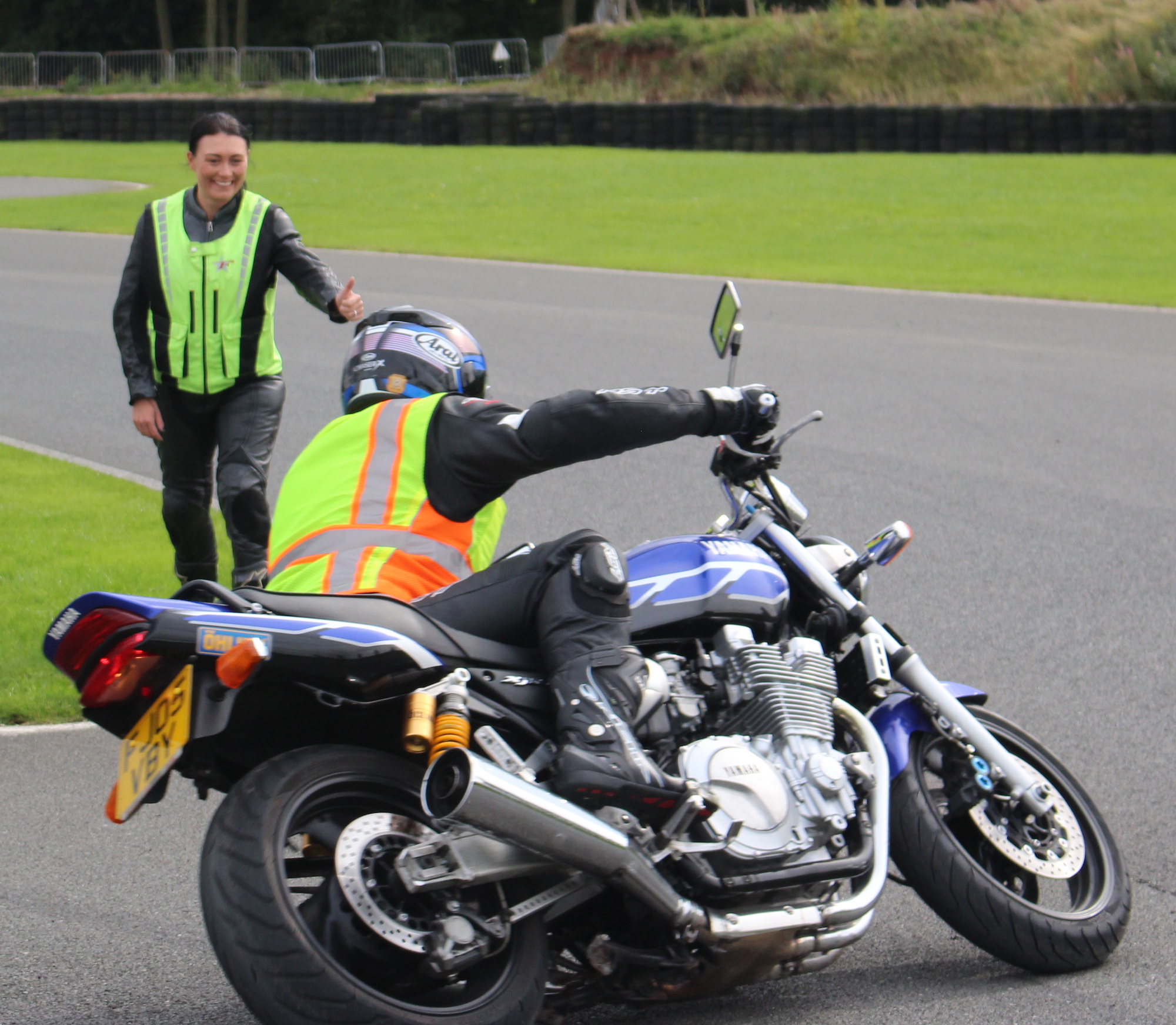 Knee down advanced motorcycle course